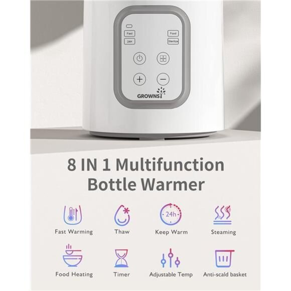 Bottle Warmer, GROWNSY 8-in-1 Fast Baby Milk Warmer with Timer for Breastmilk - Picture 3 of 7